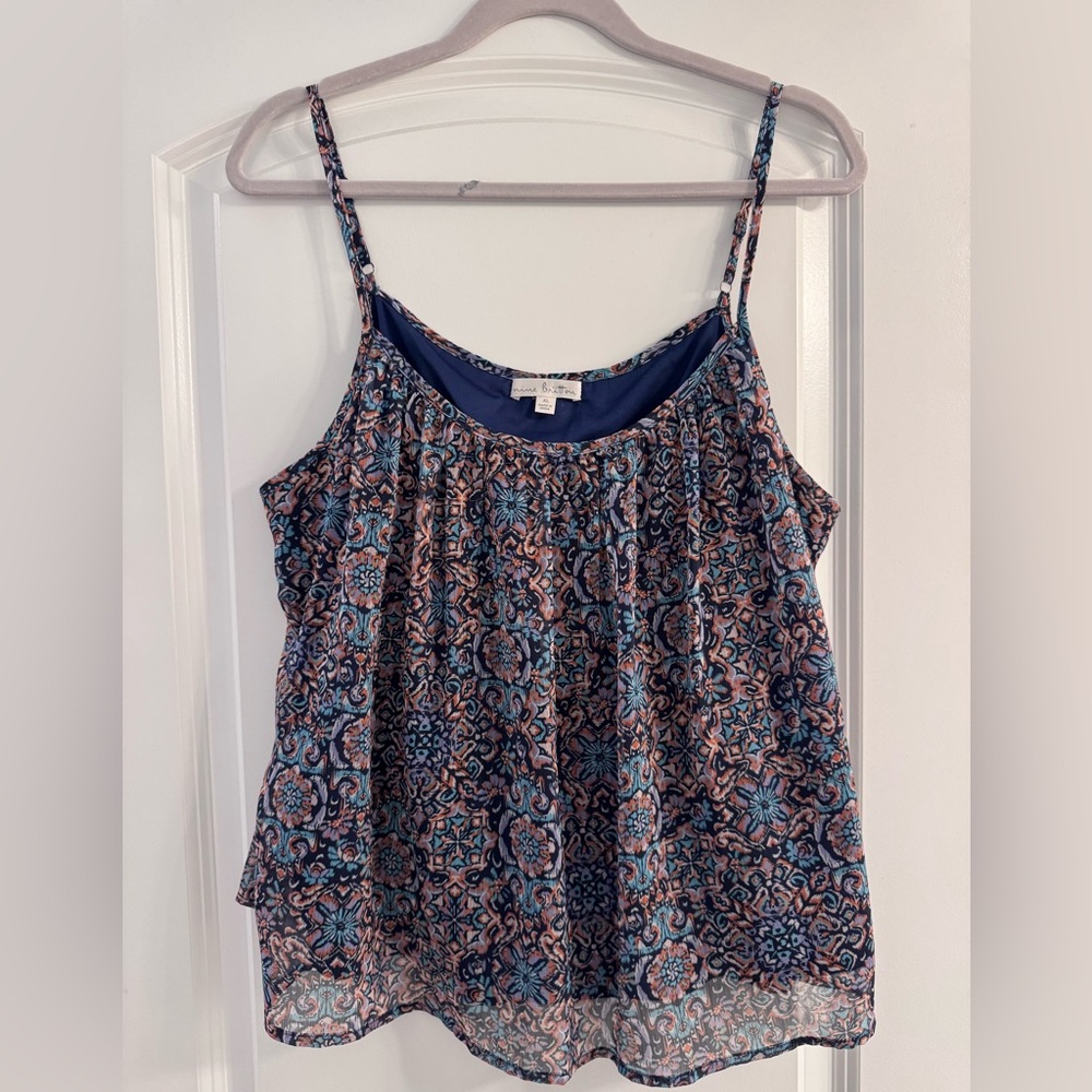 Nine Britton Blue and Brown Patterned Camisole